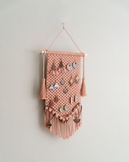 Boho Macrame Jewelry Hanger for Stylish Accessory Organization