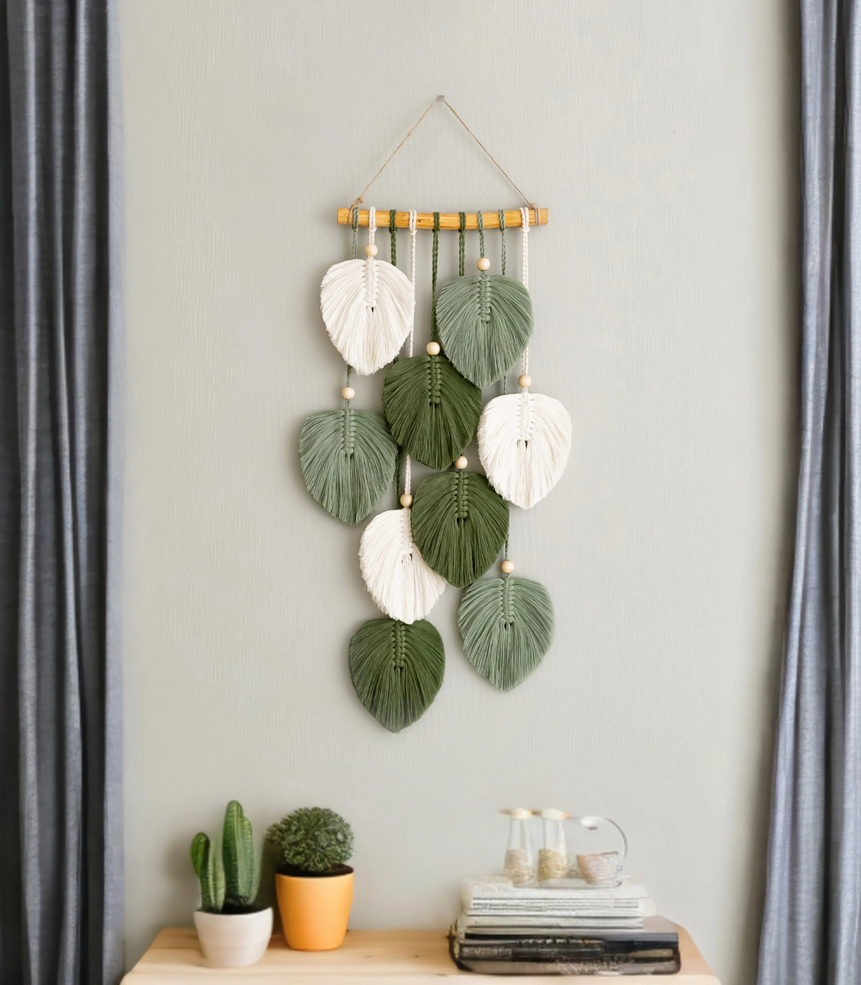 Macrame Wall Bookshelf for Rustic Home Decor