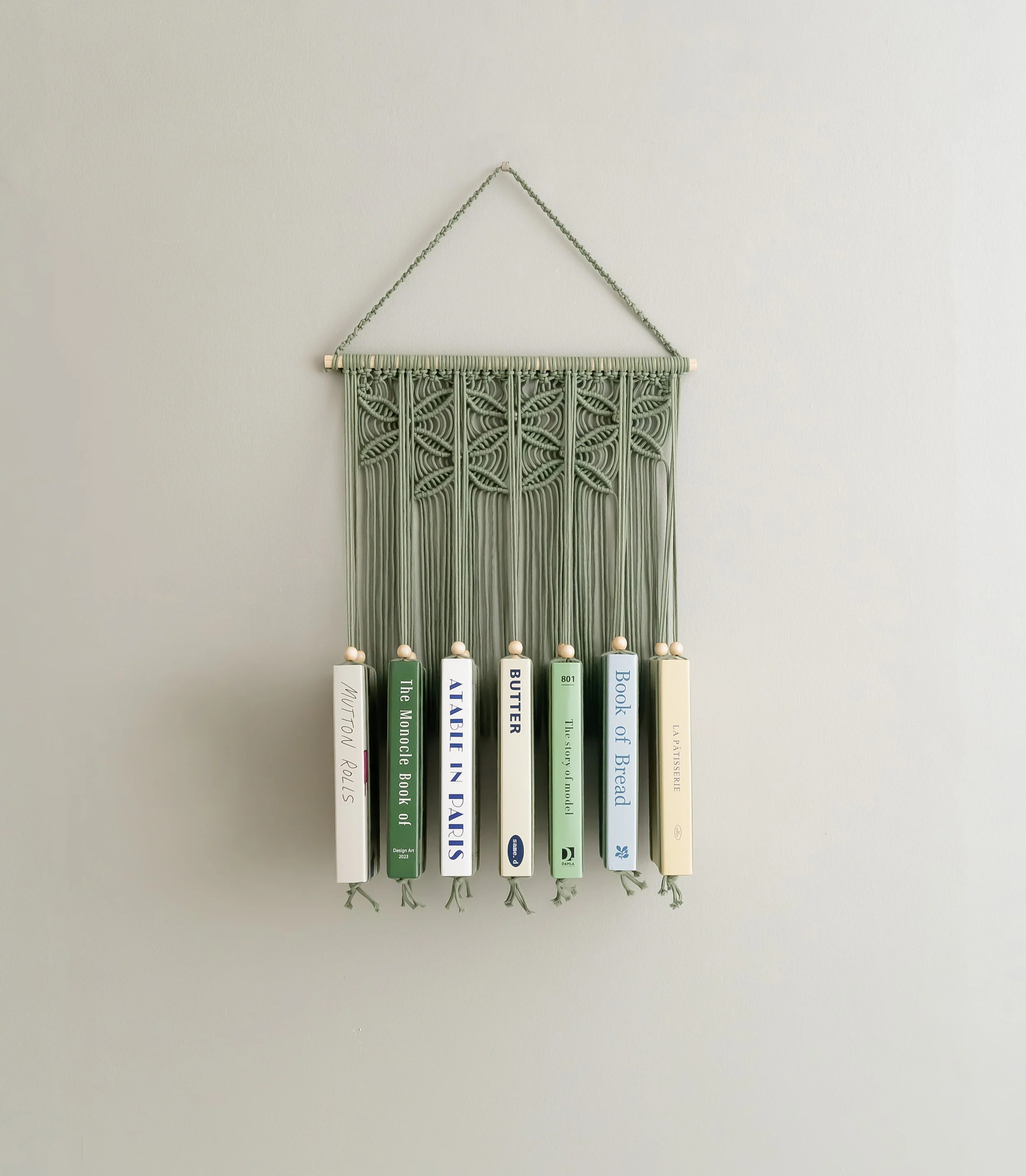 Macrame Book Holder for Boho Living Room Decor