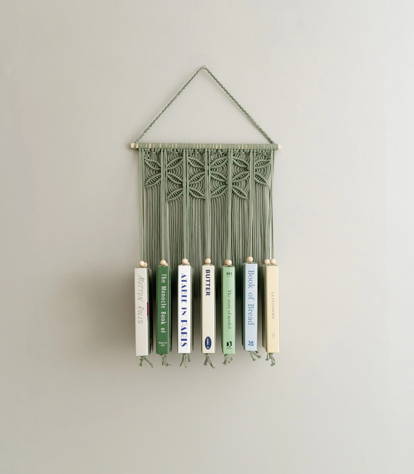 Macrame Book Holder for Boho Living Room Decor