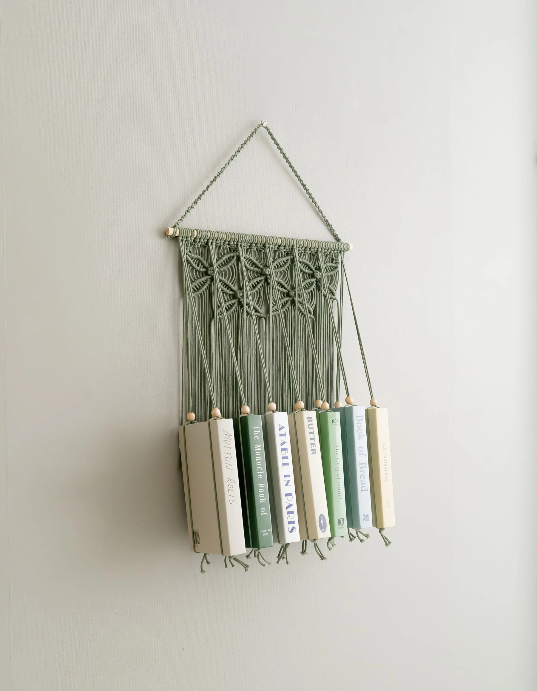 Macrame Book Holder for Boho Living Room Decor
