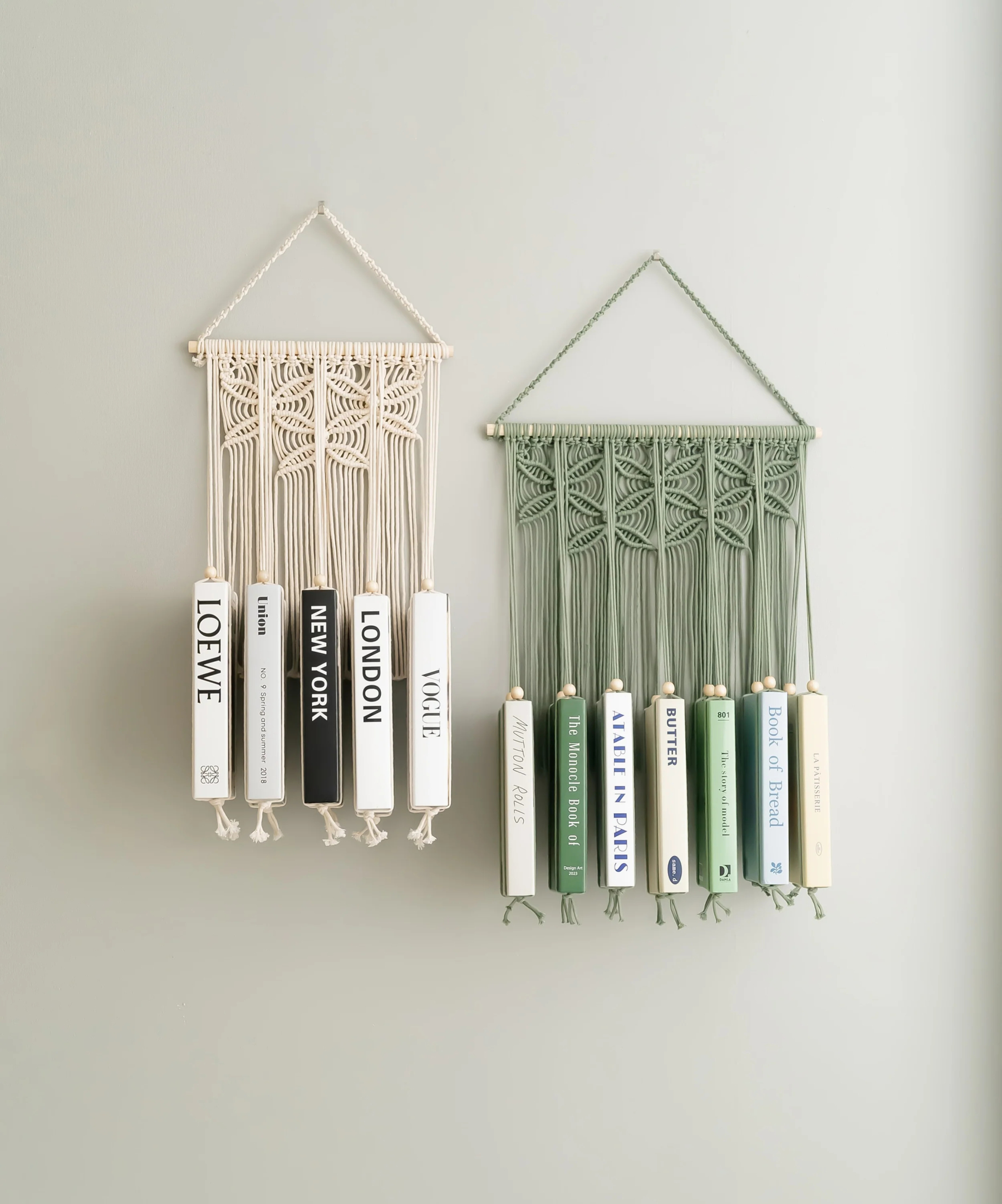 Macrame Book Holder for Boho Living Room Decor