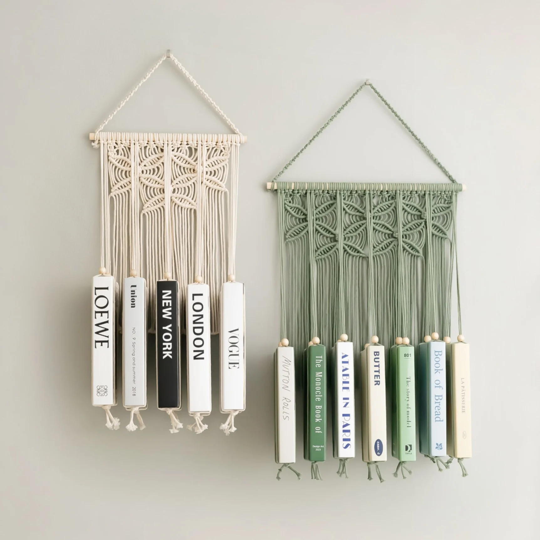 Macrame Book Holder for Boho Living Room Decor