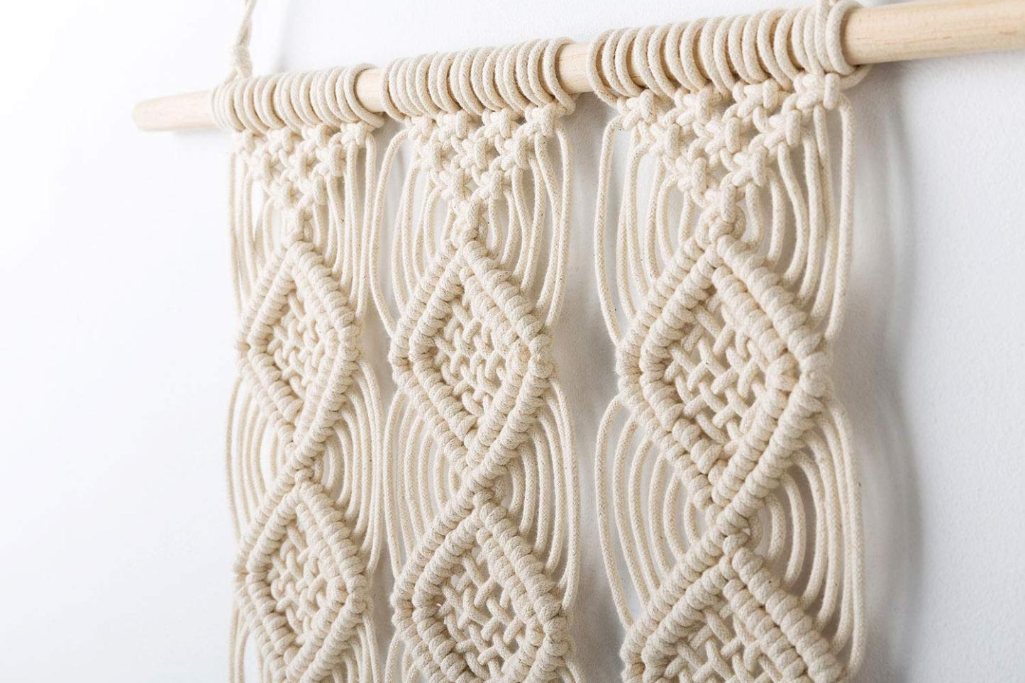 Macrame Wall Hanging Woven Tapestry Wall Decor Beige