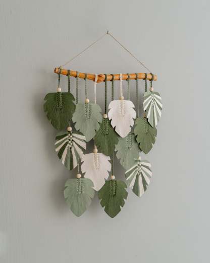 Monstera Leaves Wall Hanging For Farmhouse Wall Art