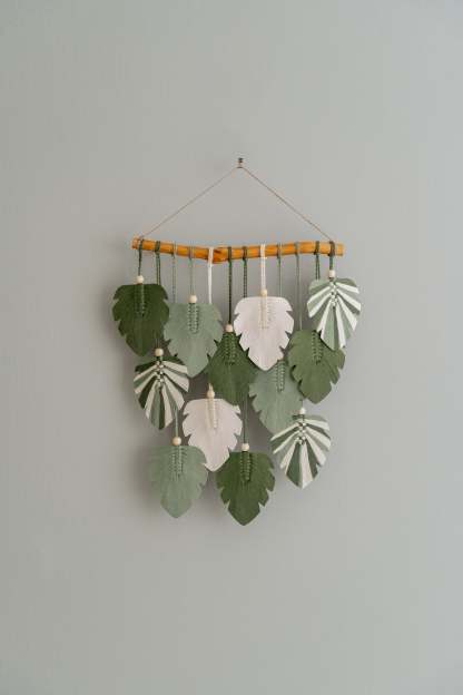 Monstera Leaves Wall Hanging For Farmhouse Wall Art