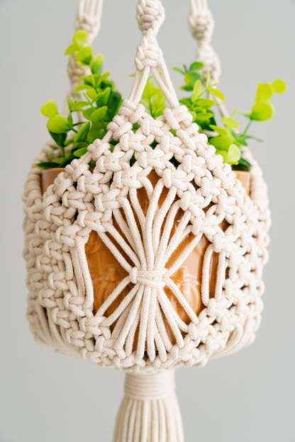 Tassel Macrame Plant Holder For Garden Decor