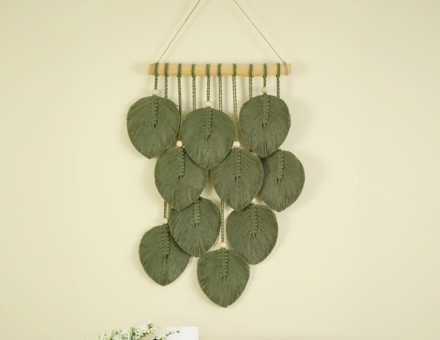 Macrame Leaves Wall Art, Hanging Art for Home, Leaf Over Bed Art, Abst