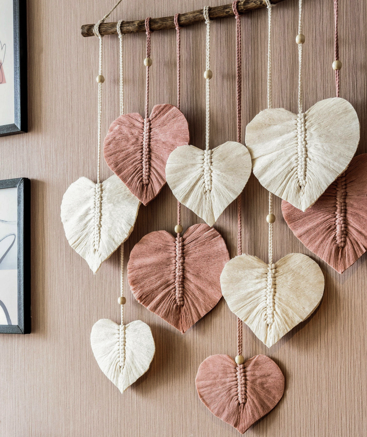 Heart Macrame Wall Hanging, Heart Wall Art, Macrame Leaf Feather, Valentine Decor, Gift For Her, Love Couple Gift, First Mothers Day