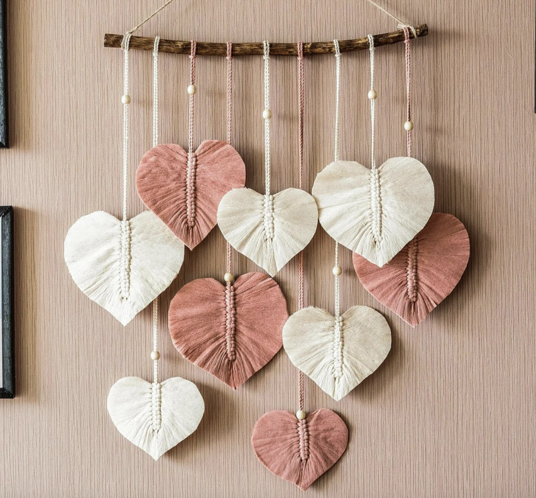 Heart Macrame Wall Hanging, Heart Wall Art, Macrame Leaf Feather, Valentine Decor, Gift For Her, Love Couple Gift, First Mothers Day