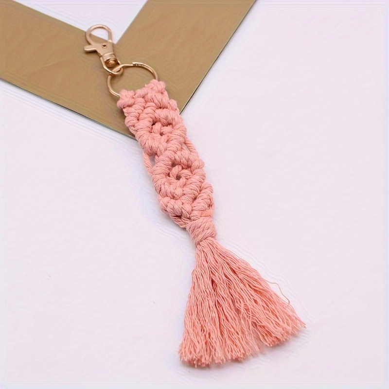 Cotton Rope Woven Keychain Pendant, Bag Charms Car Hanging Ornament Perfect Travel Accessories
