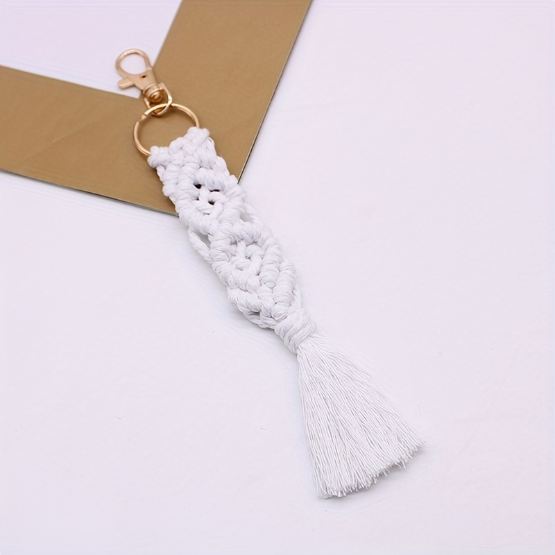 Cotton Rope Woven Keychain Pendant, Bag Charms Car Hanging Ornament Perfect Travel Accessories