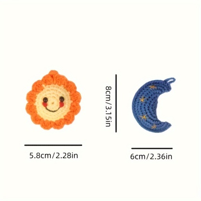 Hand Woven Moon And Sun Car Decoration, Home Backpack, Phone Case Decoration