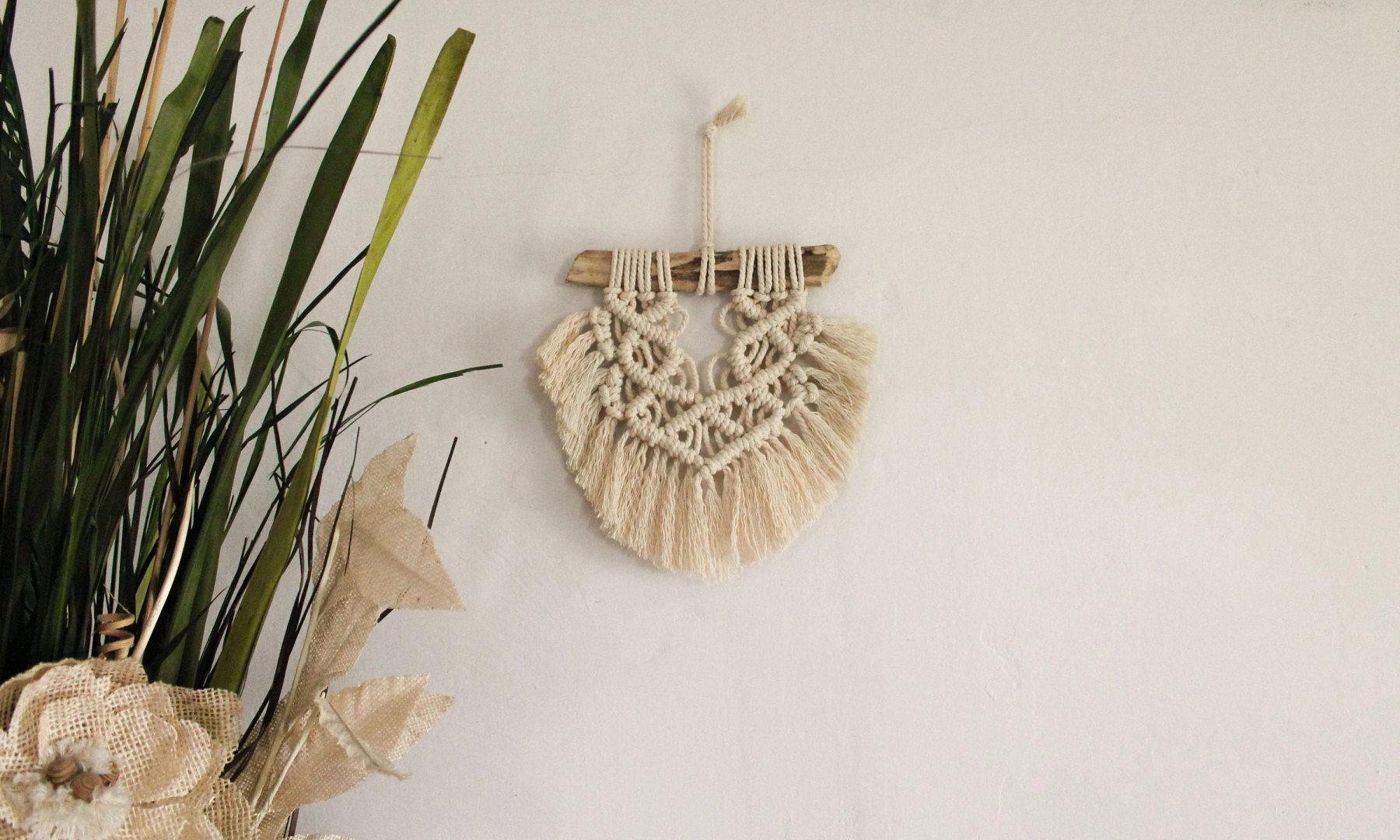 Small Macrame Wall Hanging Geometric Boho Decor
