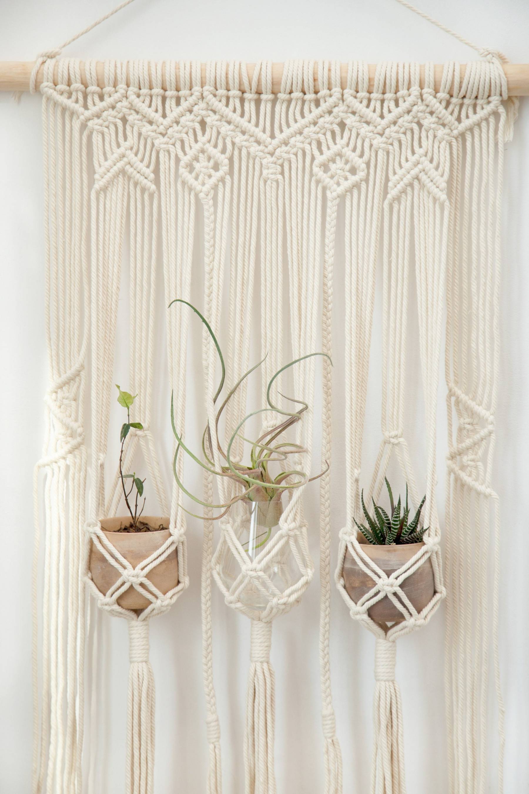 Macrame wall hanging Macrame plant hanger Triple rope hanging planter Wall planter woven tapestry Boho bedroom, nursery decor Gifts for her