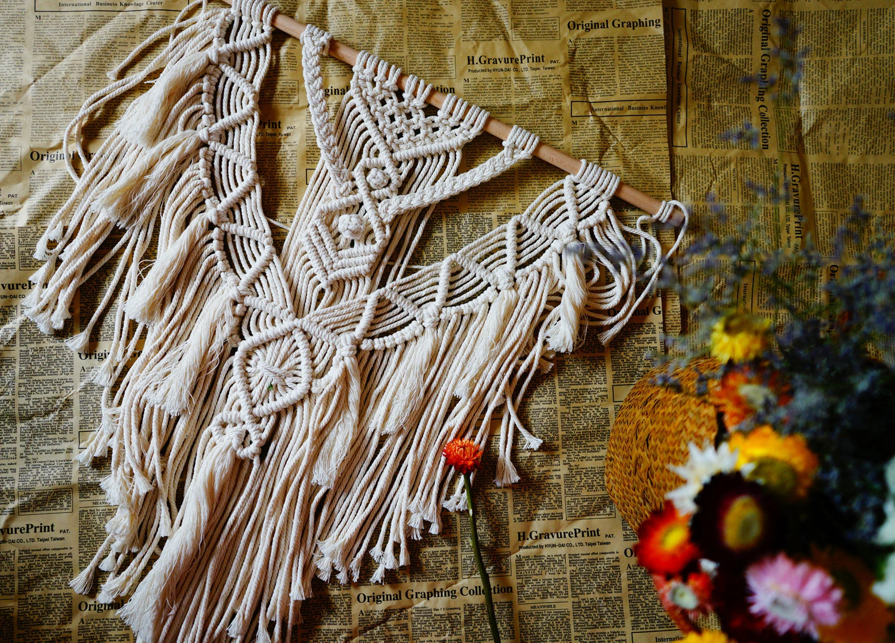 Macrame Wall Tapestry, Macrame Wall Hanging, Macrame Hanger, Bohemian Wall Decor, Bedroom Interior Decor, Wall Art, Home Decor