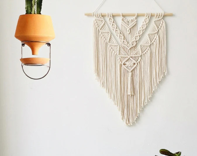 Macrame Wall Hanging with Tassels, Macrame Wall Tapestry, Macrame, Boho Wall Decor, Bedroom Backdrop, Interior Decor, Wall Art, Home Decor