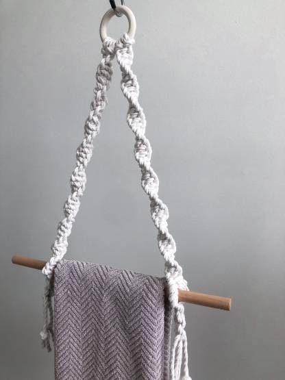 macrame hand towel bar bathroom towel rod  tissue paper toilet paper roll holder