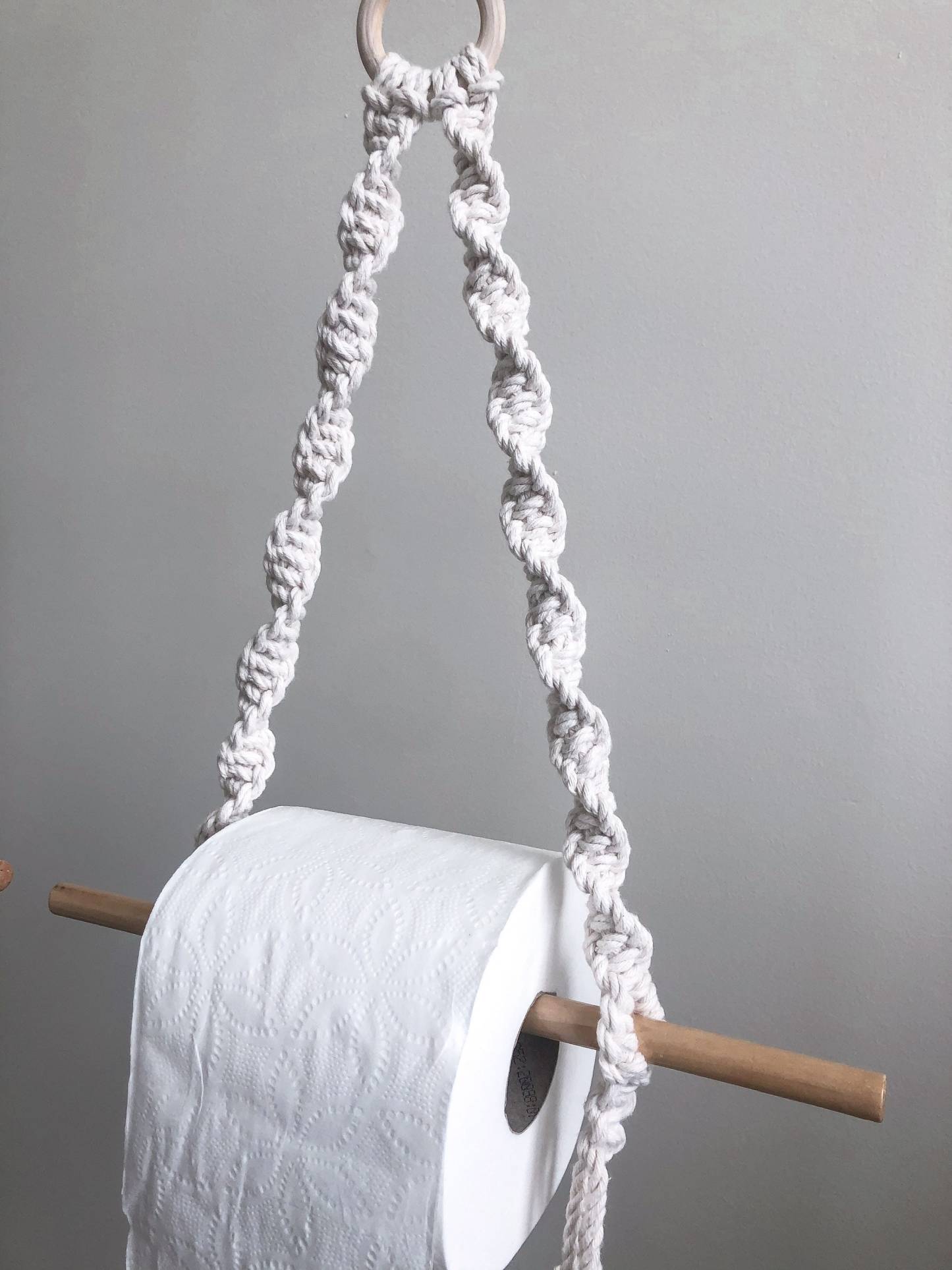 macrame hand towel bar | bathroom | towel rod | tissue paper | toilet 