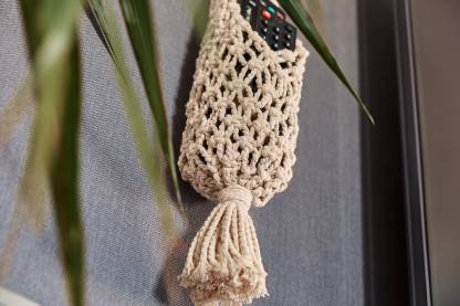 Macrame remote control holder, Wall hanging organizer, Fathers Day gift from daughter, Cottagecore room decor, Home organization
