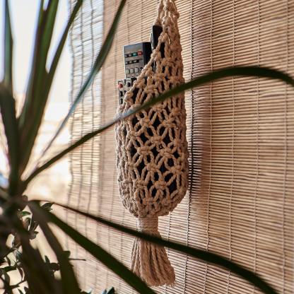 Macrame remote control holder, Wall hanging organizer, Fathers Day gift from daughter, Cottagecore room decor, Home organization