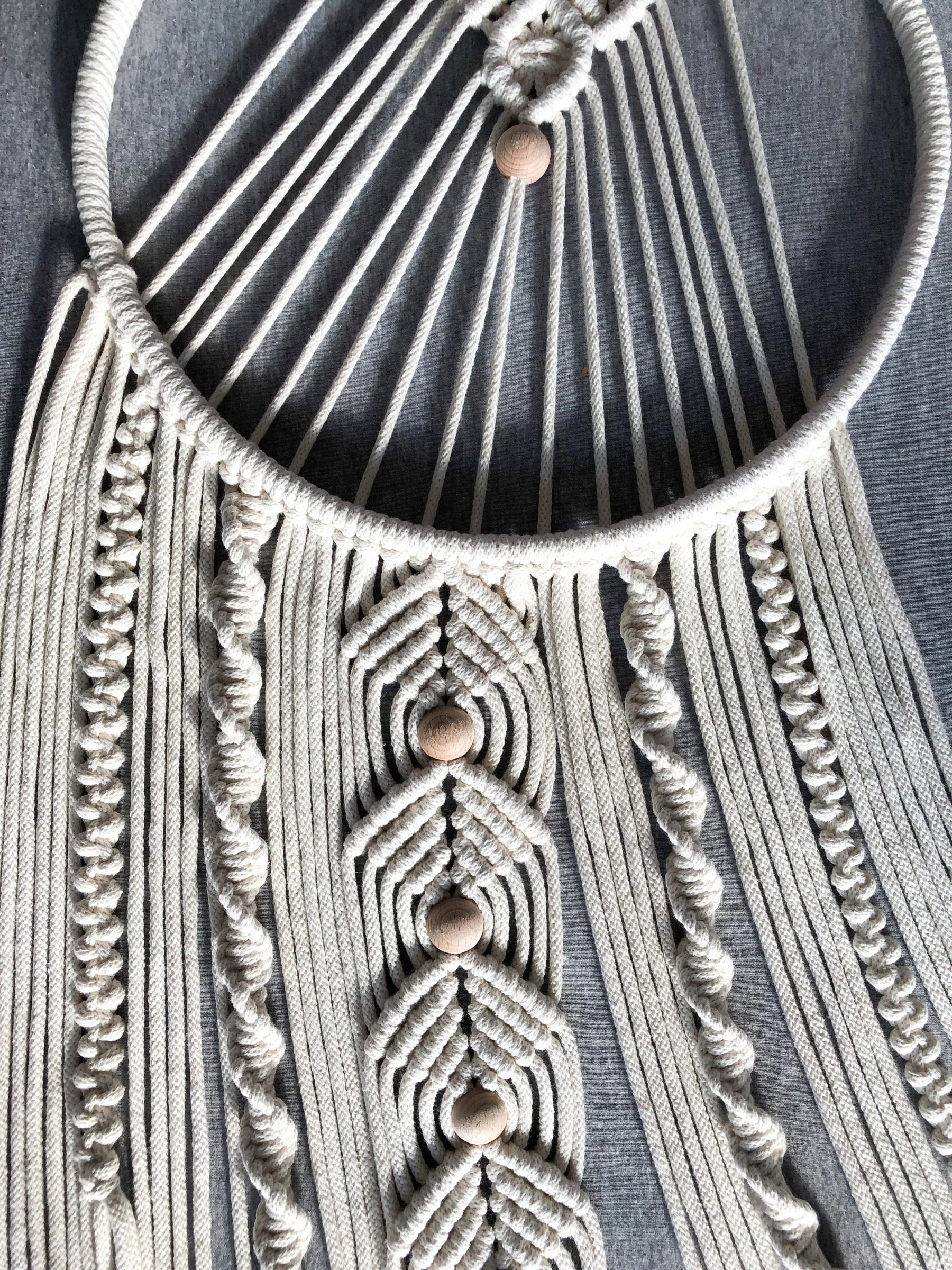 Large macrame dream catcher handmade boho dreamcatcher on wooden hoop bohemian bedroom decor hippie living room decor housewarming gift