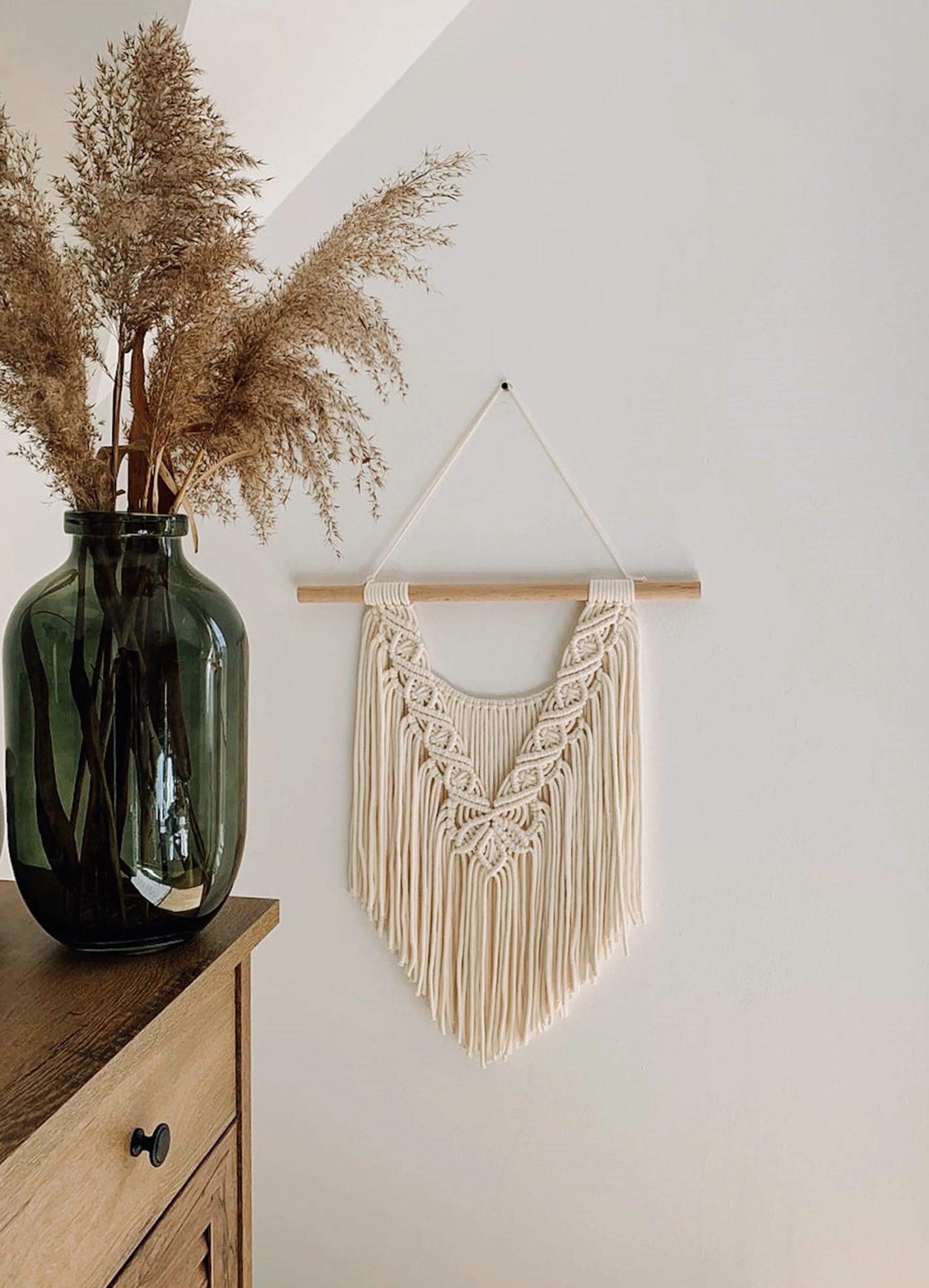 Ivory macrame wall hanging Macrame mural Macrame headboard Yarn wall h