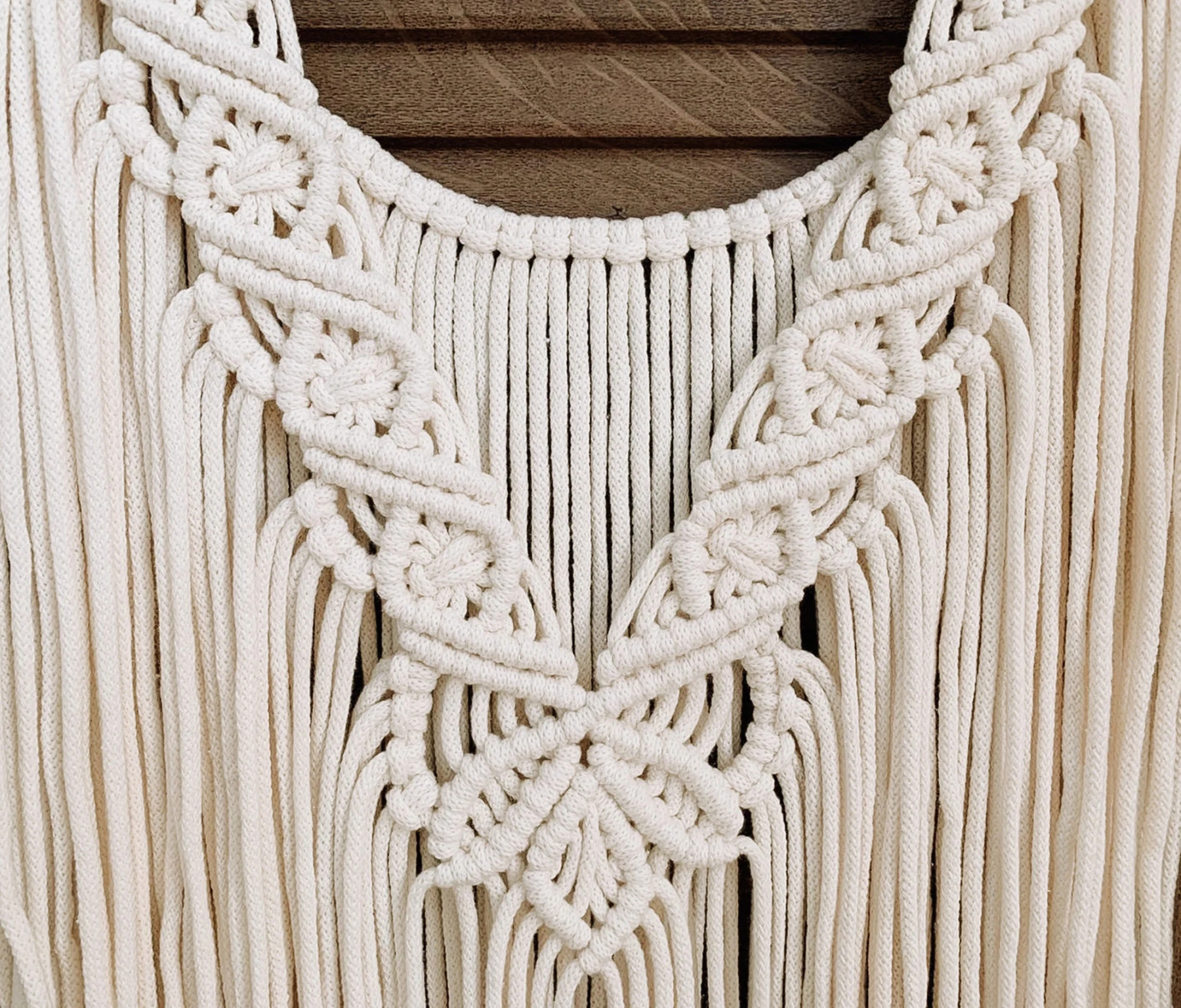 Ivory macrame wall hanging Macrame mural Macrame headboard Yarn wall hanging Boho woven tapestry New home or housewarming gift
