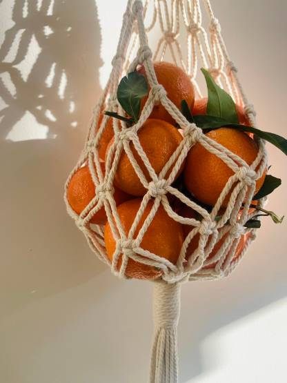 Macrame fruit basket - macrame fruit hanger - hanging basket