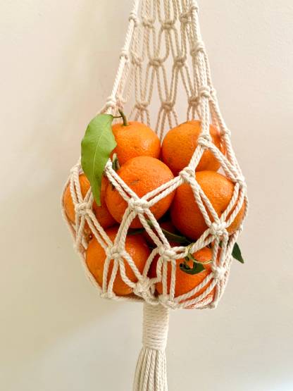 Macrame fruit basket - macrame fruit hanger - hanging basket