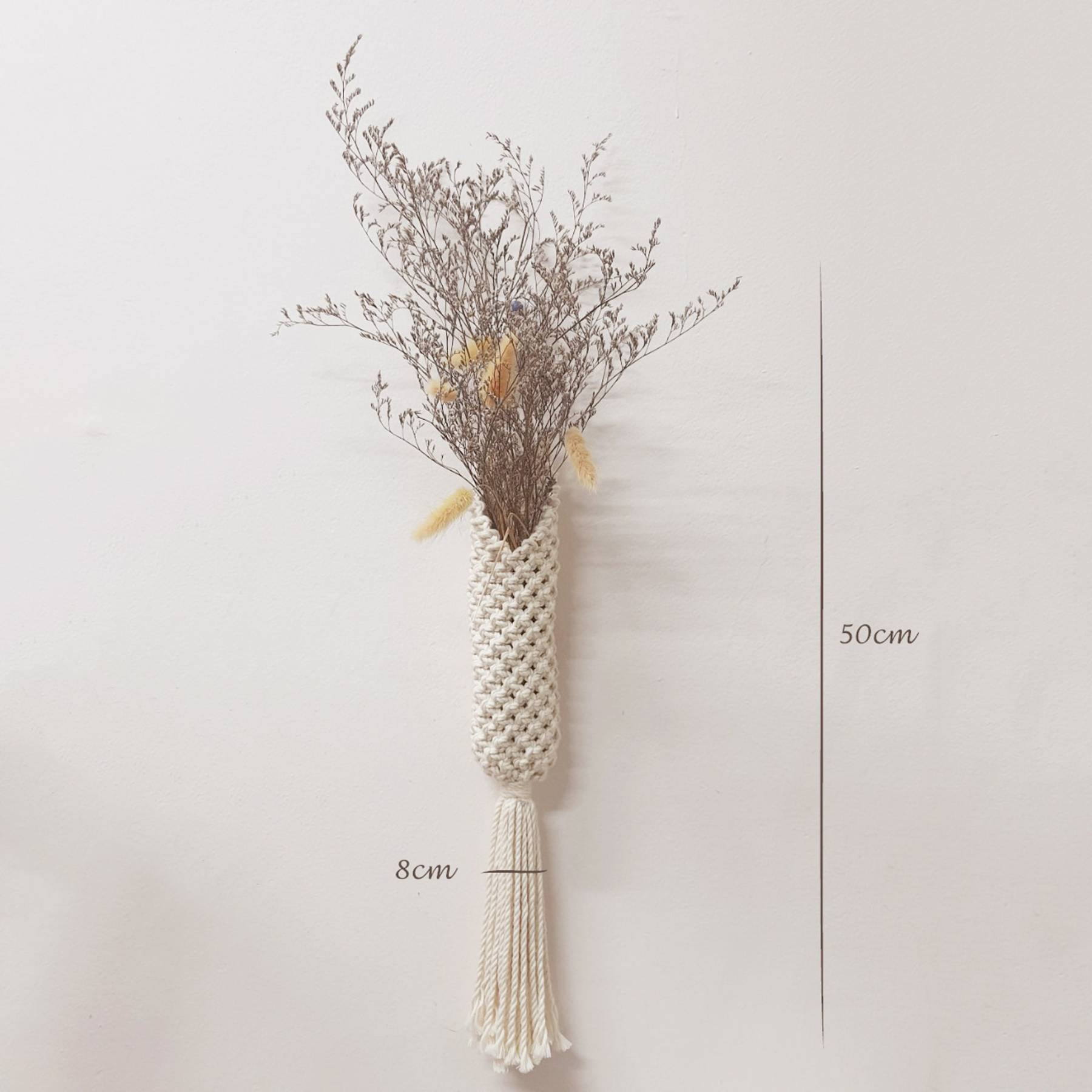 Artificial Flowers Holder - Macrame Flower Wall Basket - Multicolor