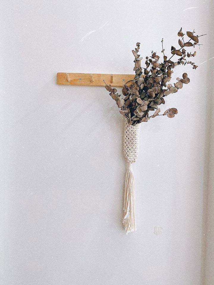 Artificial Flowers Holder - Macrame Flower Wall Basket - Multicolor