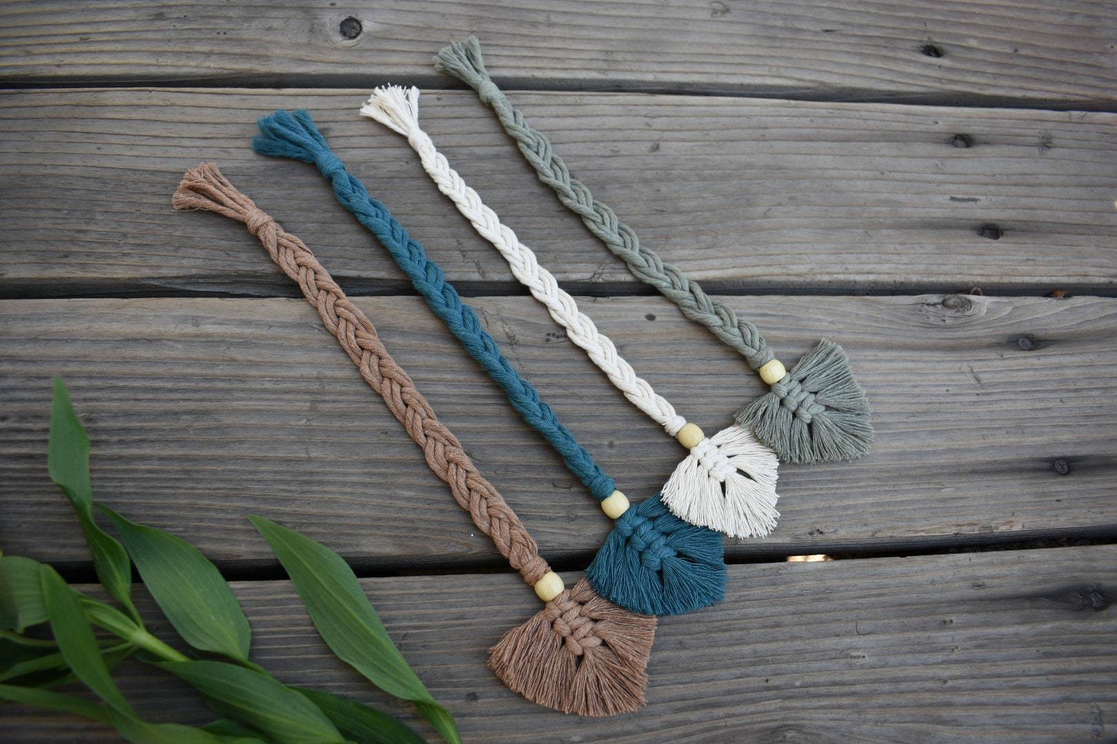 Macrame bookmarks  Boho bookmarks Feather bookmark 4Pcs