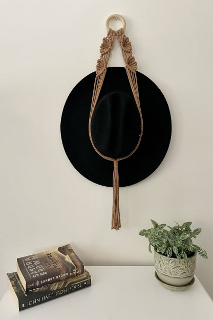 Boho Style Macrame Hat Hanger, Hat Hanger Wall Decor, Hat Rack, Hat Display, Hat Storage, Fall Decor, Boho Decor, Xmas Gifts, Gifts for Her