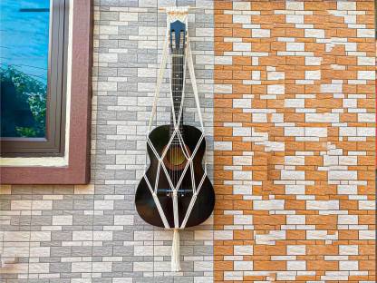 Original Macrame Guitar Wall Hanging, Ukulele Wall Mount, Instrument Hanger, Handmade Ukulele Guitar Hanger Boho Guitar Holder