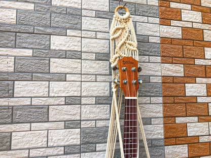 Original Macrame Guitar Wall Hanging, Ukulele Wall Mount, Instrument Hanger, Handmade Ukulele Guitar Hanger Boho Guitar Holder