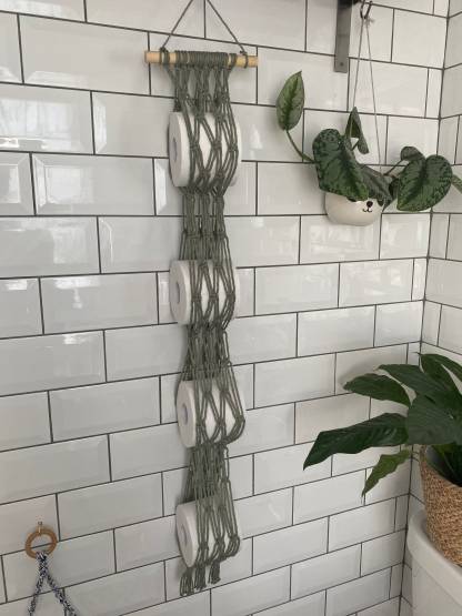 Sage green toilet roll holder storage, toilet paper holder storage, bathroom accessories, bathroom storage, bathroom decor,wall hanging unit