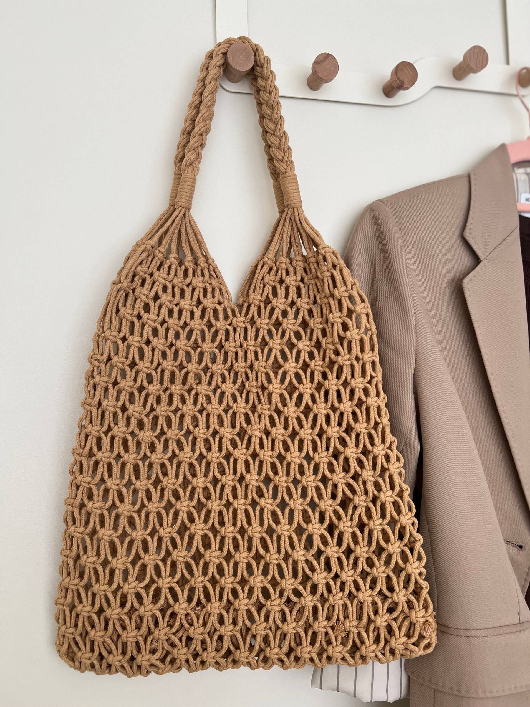 Crochet bag, Cotton robe bag, Macrame bag, boho summer beach bag, vacation bag