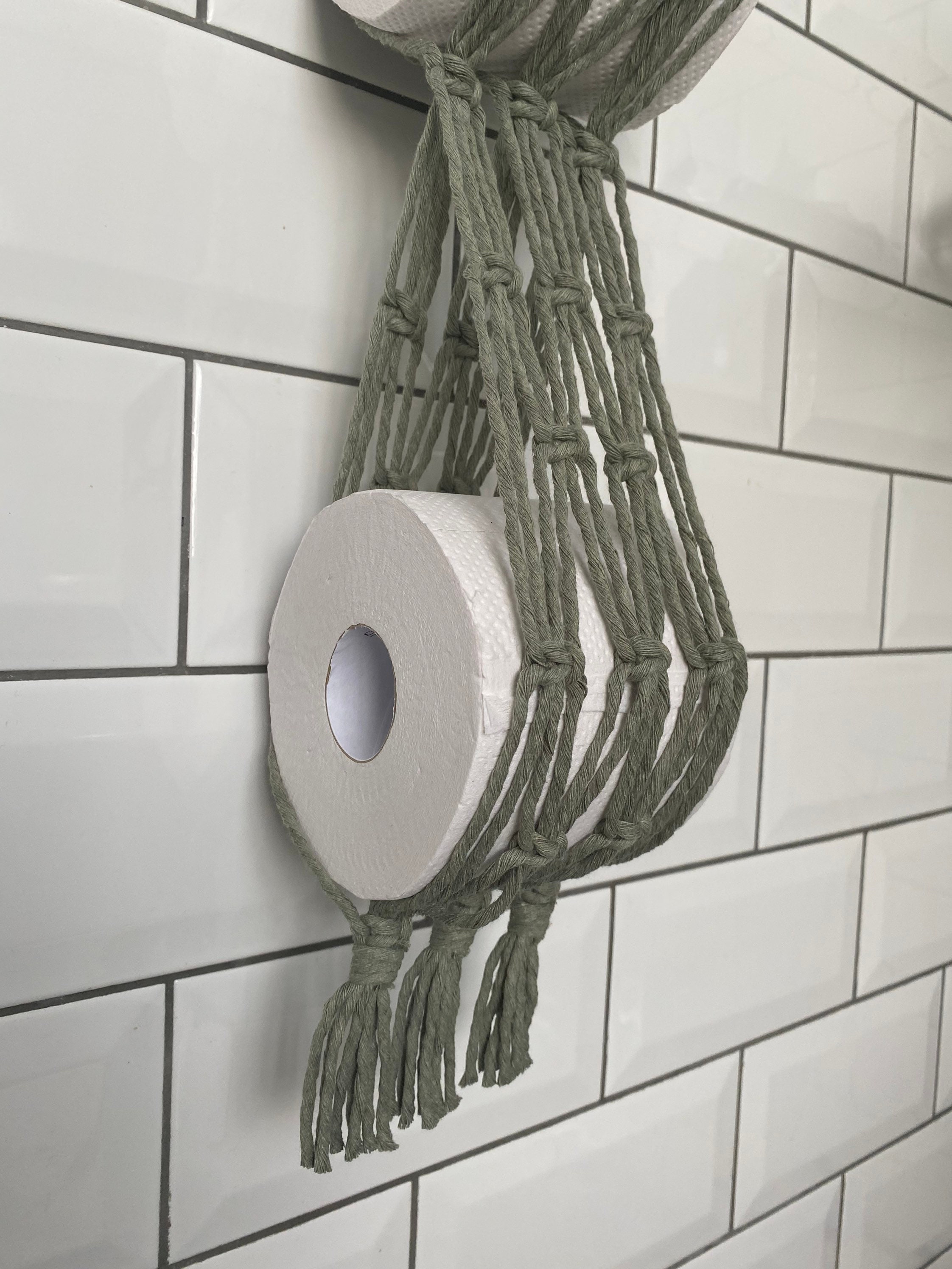 Sage green toilet roll holder storage, toilet paper holder storage, bathroom accessories, bathroom storage, bathroom decor,wall hanging unit