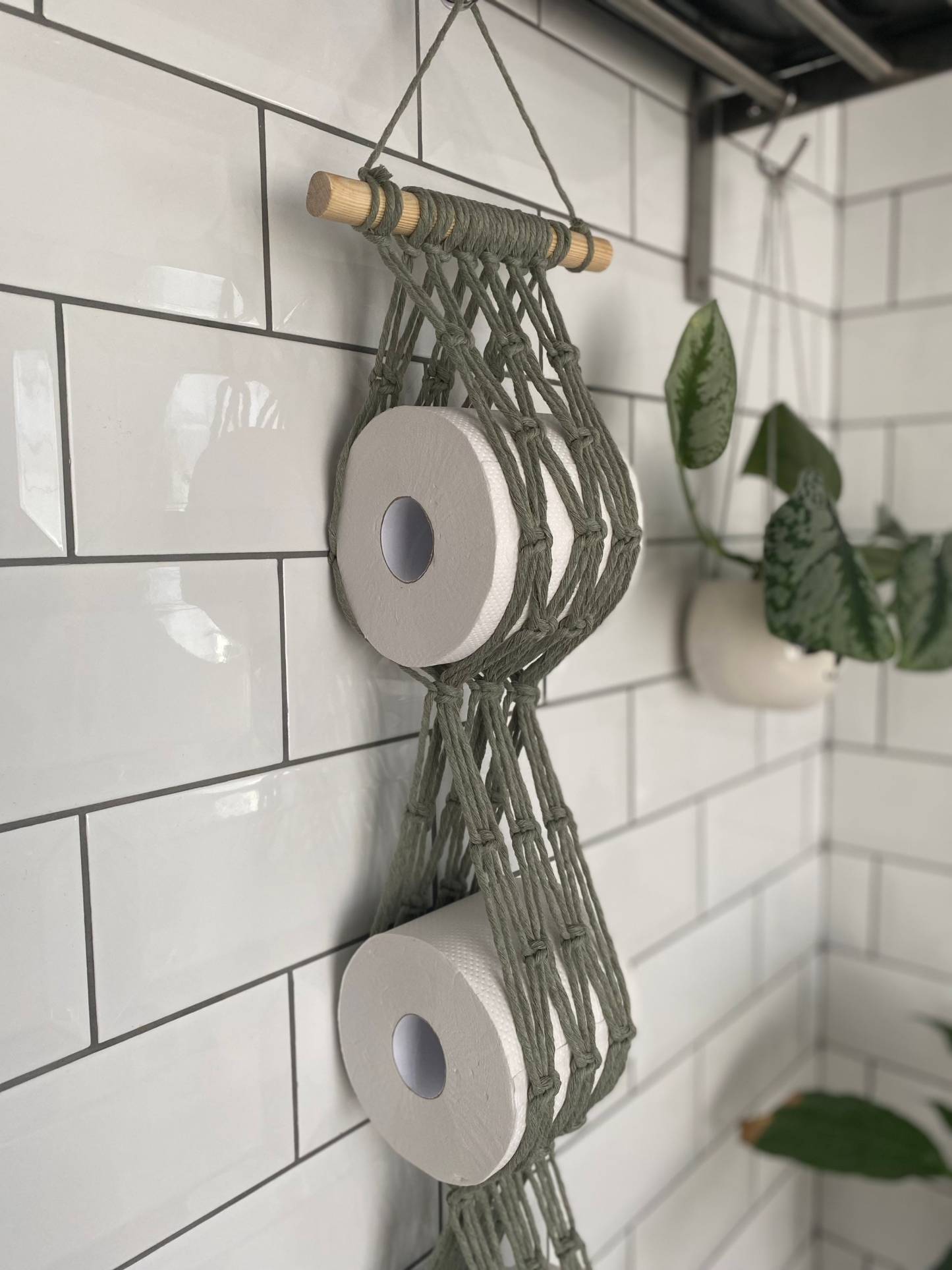Sage green toilet roll holder storage, toilet paper holder storage, bathroom accessories, bathroom storage, bathroom decor,wall hanging unit