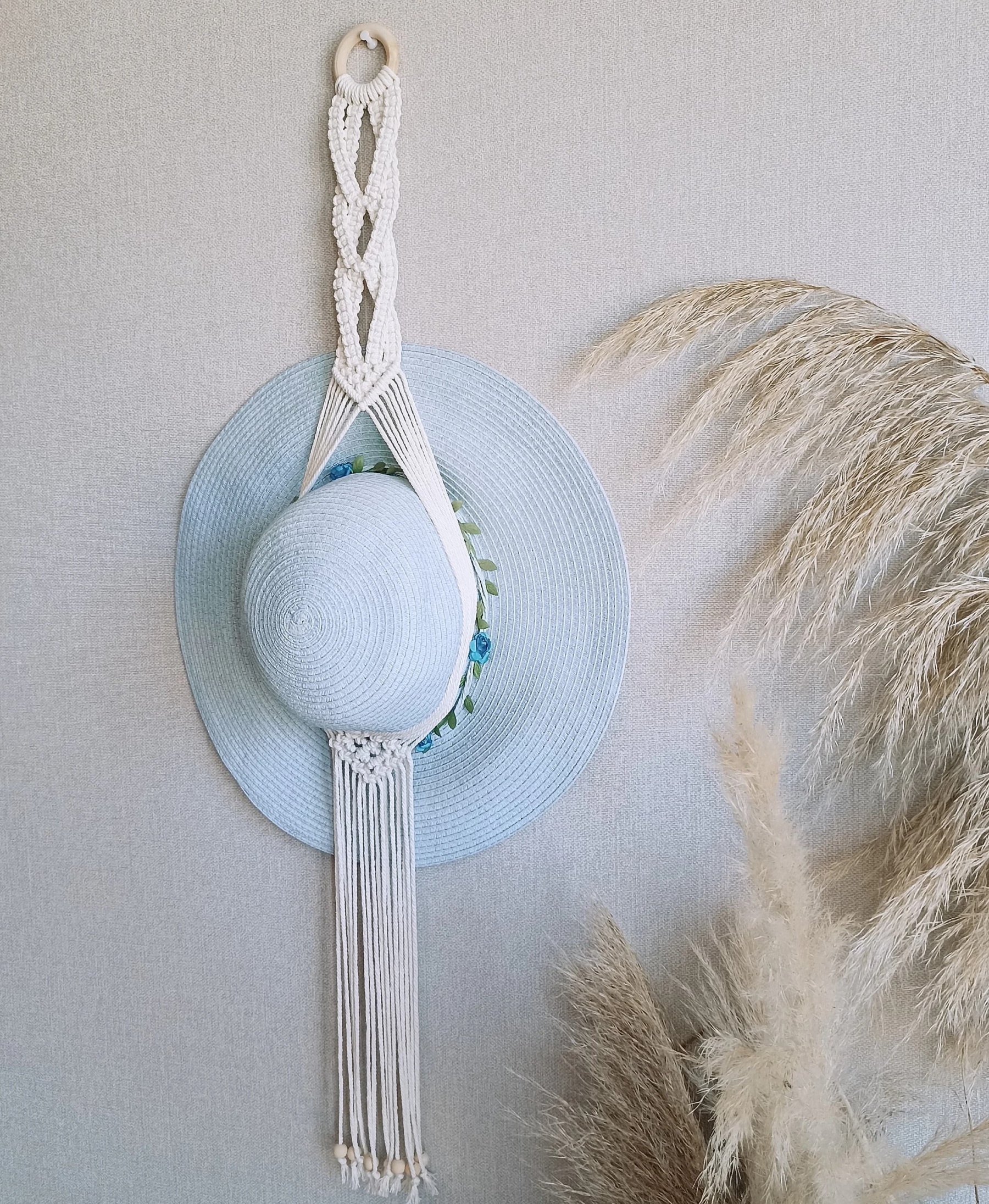 Macrame Hat Display Hat Holder Gift For Her Macrame Cap Rack Macrame W