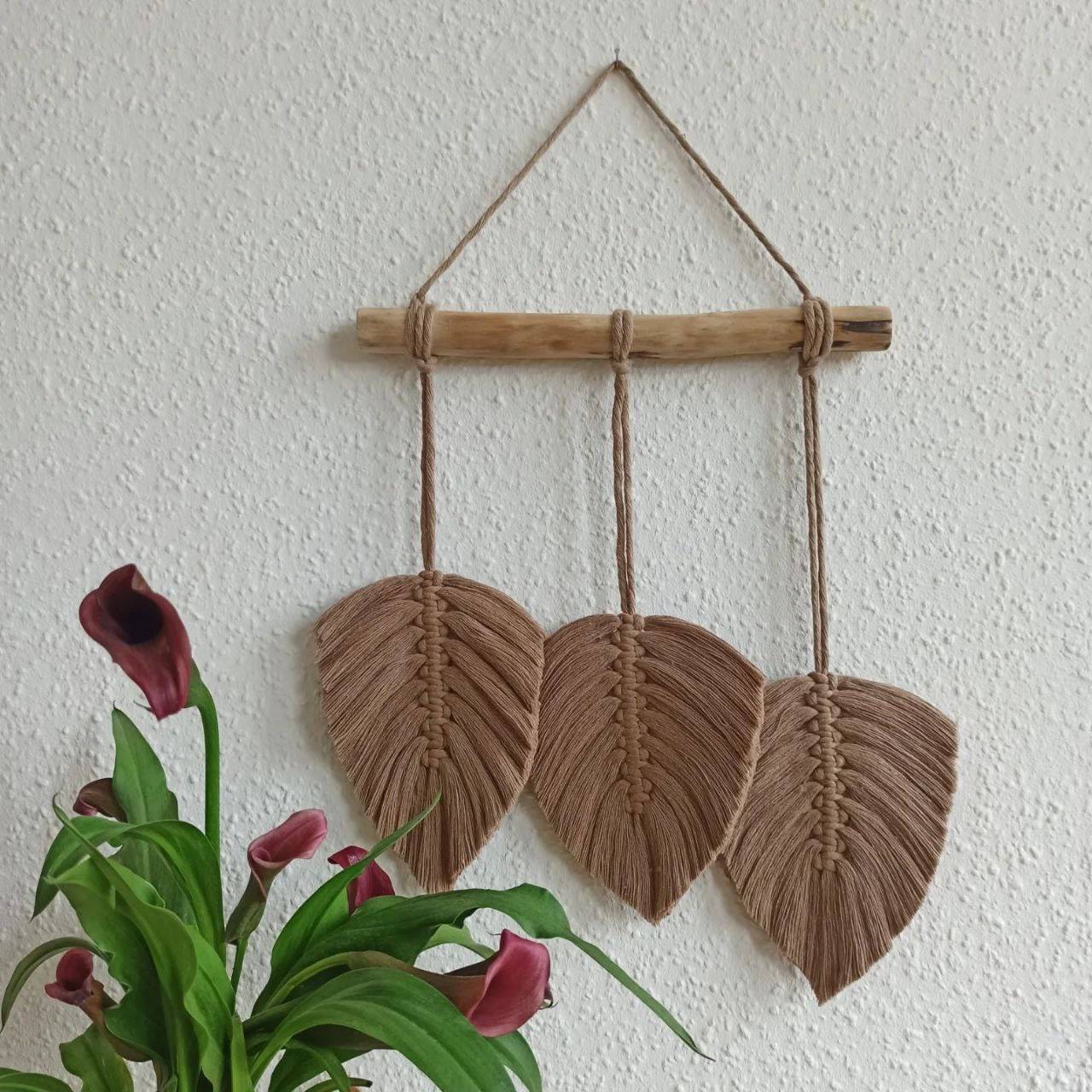 Macrame pano, Macrame Leaf, Macrame decor, Macrame Wall ornament, Boho