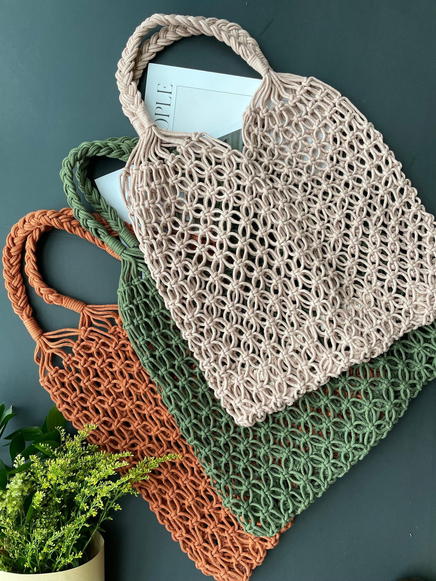 Crochet bag, Cotton robe bag, Macrame bag, boho summer beach bag, vacation bag