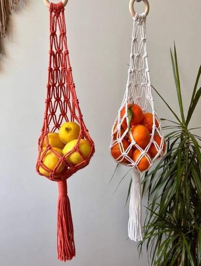 Macrame fruit basket - macrame fruit hanger - hanging basket