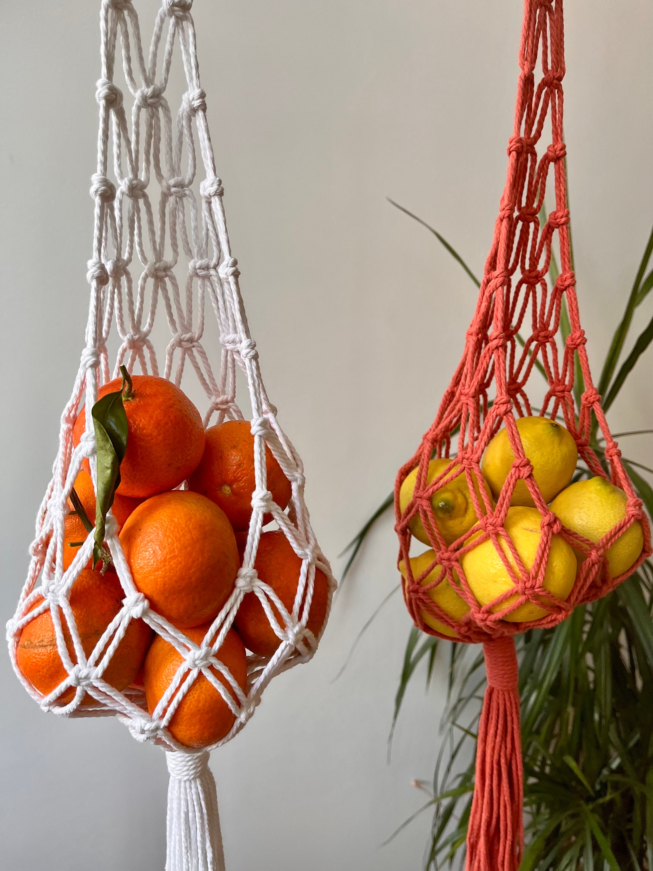 Macrame fruit basket - macrame fruit hanger - hanging basket