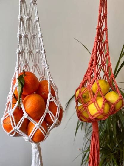 Macrame fruit basket - macrame fruit hanger - hanging basket
