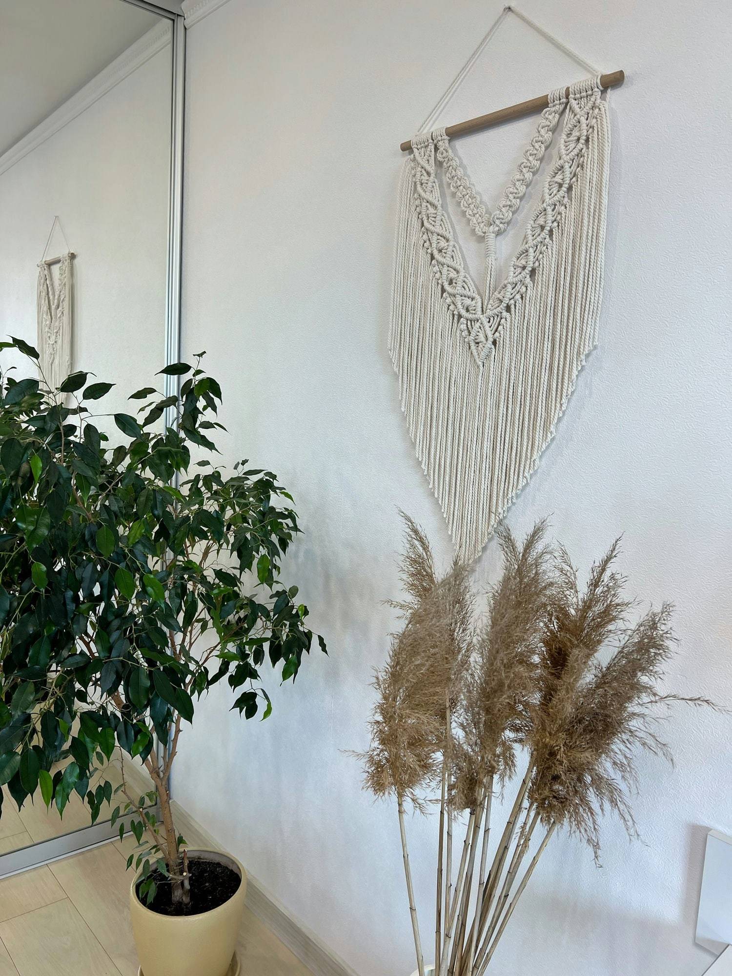 Macrame wall hanging, macrame backdrop, bedroom wall hanging decor, macrame headboard