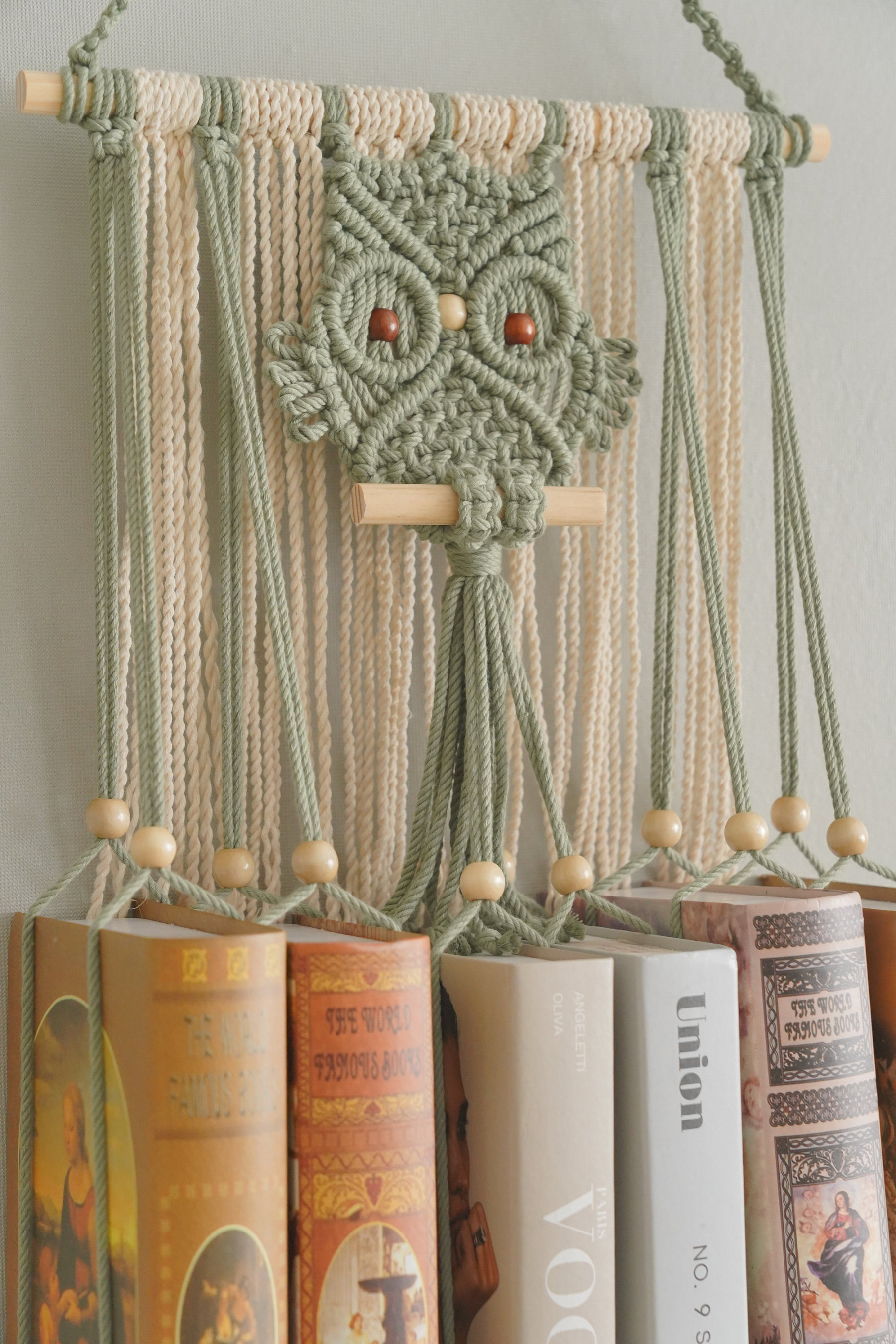 Macrame Owl Bookshelf, Hanging Bookshelf, Bookshelf For Kids