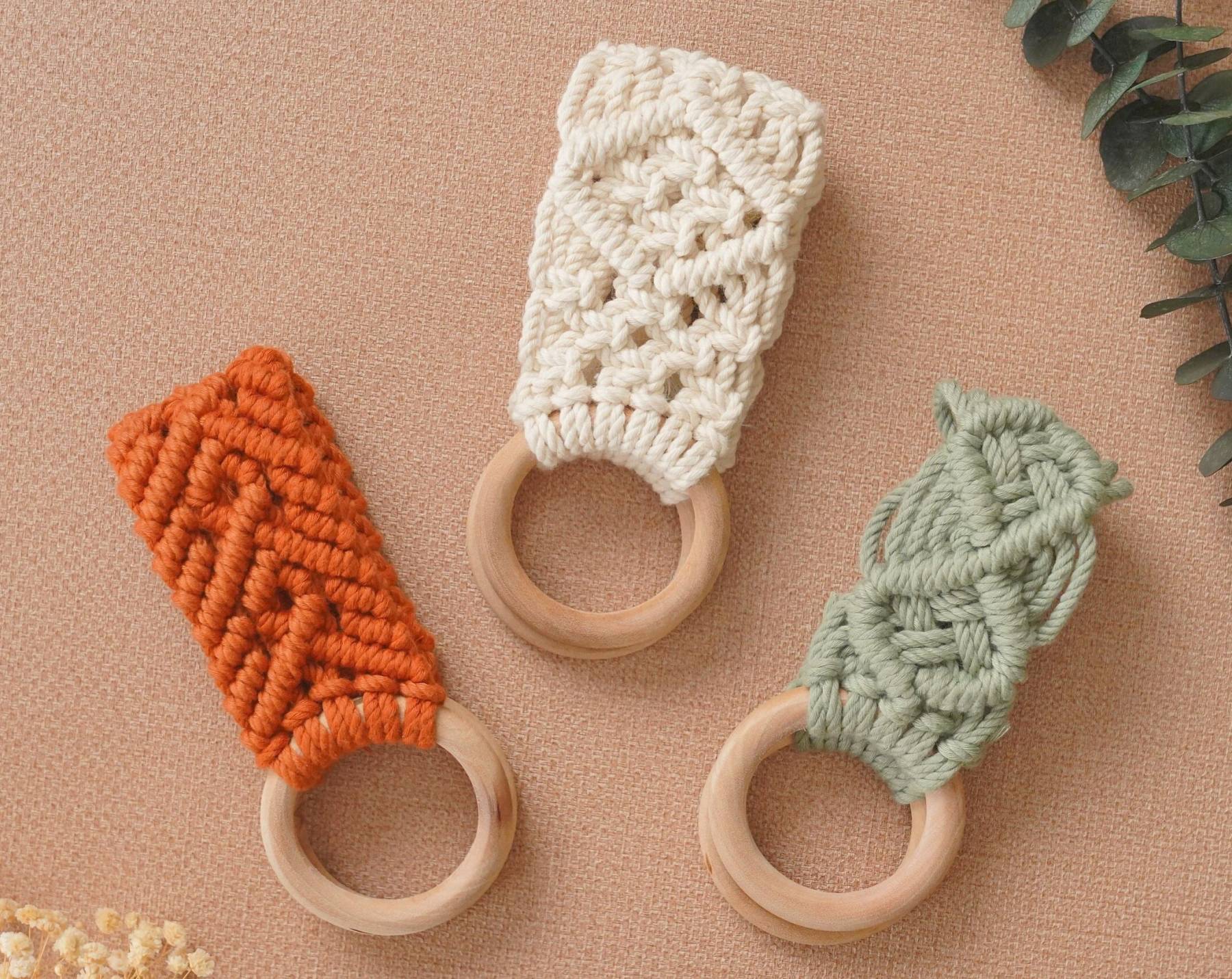 Macrame Towel Holder, Kitchen Organizer, Gift For Mom, Kitchen Accessories, Napkin Holder, Mid Century Modern, Wooden Towel Holder