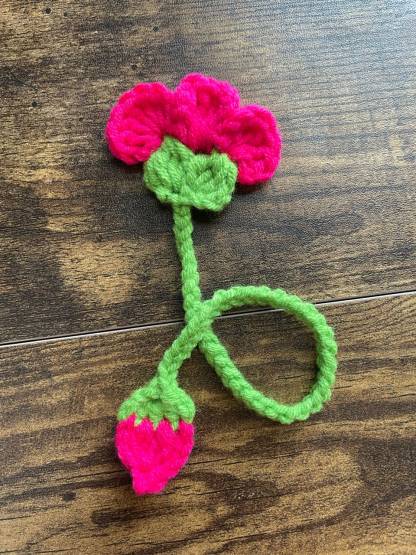 Crochet Flower and Bud Bookmark Pattern